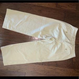 Wide leg khaki capris